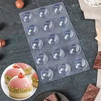 Пластиковая форма для шоколада "Полусфера" 22*13см