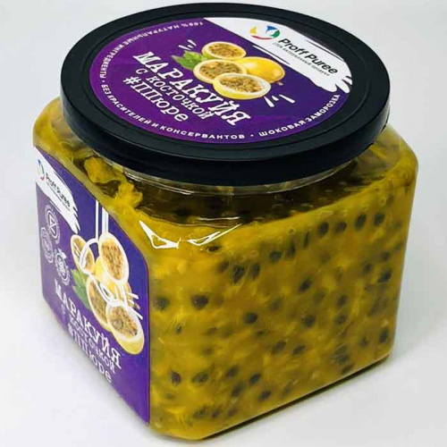 Пюре замороженное Маракуйя с косточкой Proff Puree, 500г фото 2 Пюре замороженное Маракуйя с косточкой Proff Puree, 500г фото 2