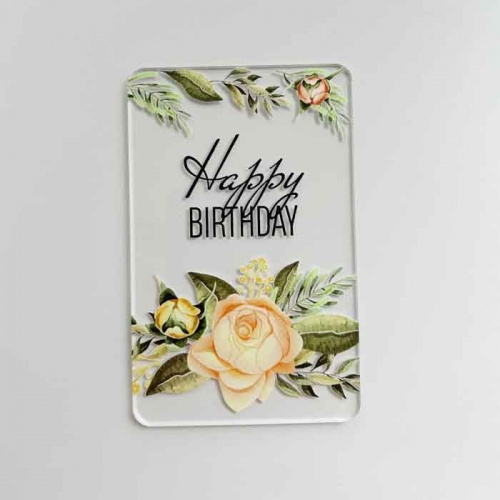 Акриловый топпер "Happy Birthday", прозрачный Акриловый топпер "Happy Birthday", прозрачный